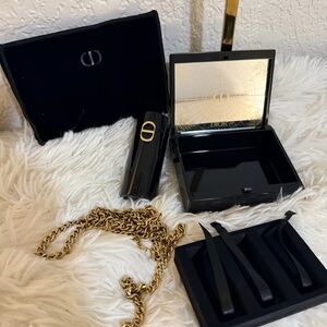 Dior Black and Gold Cosmetic Case Shoulder Bag
